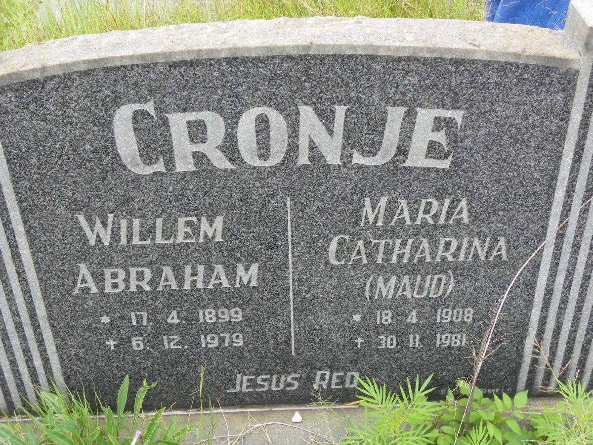CRONJE Willem Abraham 1899-1979 &amp; Maria Catharina 1908-1981