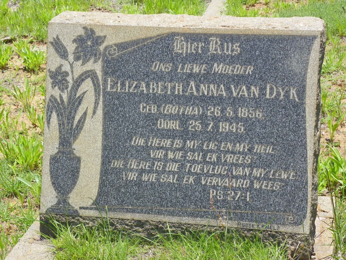 DYK Elizabeth Anna, van nee BOTHA 1856-1945