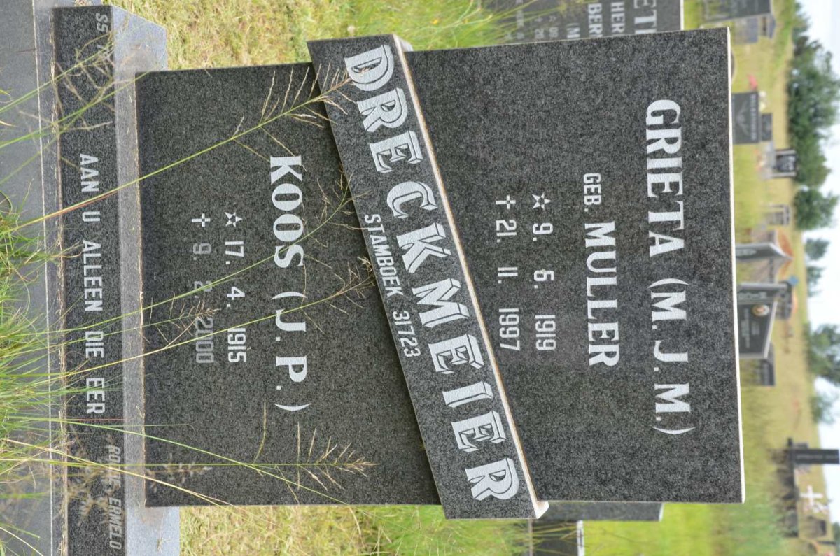 DRECKMEIER J.P. 1915-2000 &amp; M.J.M. MULLER 1919-1997