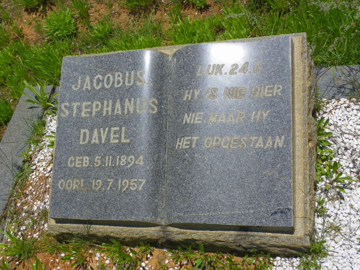 DAVEL Jacobus Stephanus 1894-1957 &amp; Elsie Catherina BALLOT 1893-1958 :: DAVEL 1924-1924