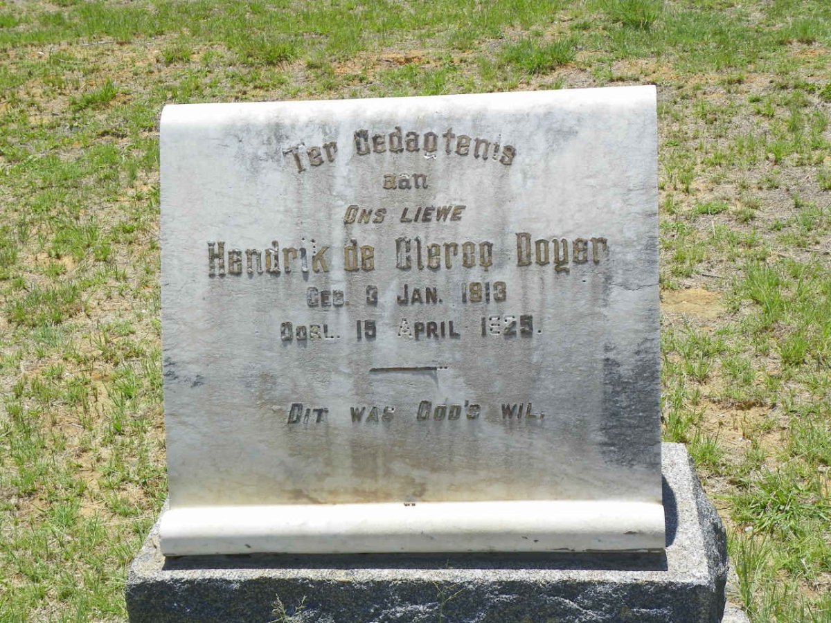 DOYER Hendrik de Clercq 1913-1925