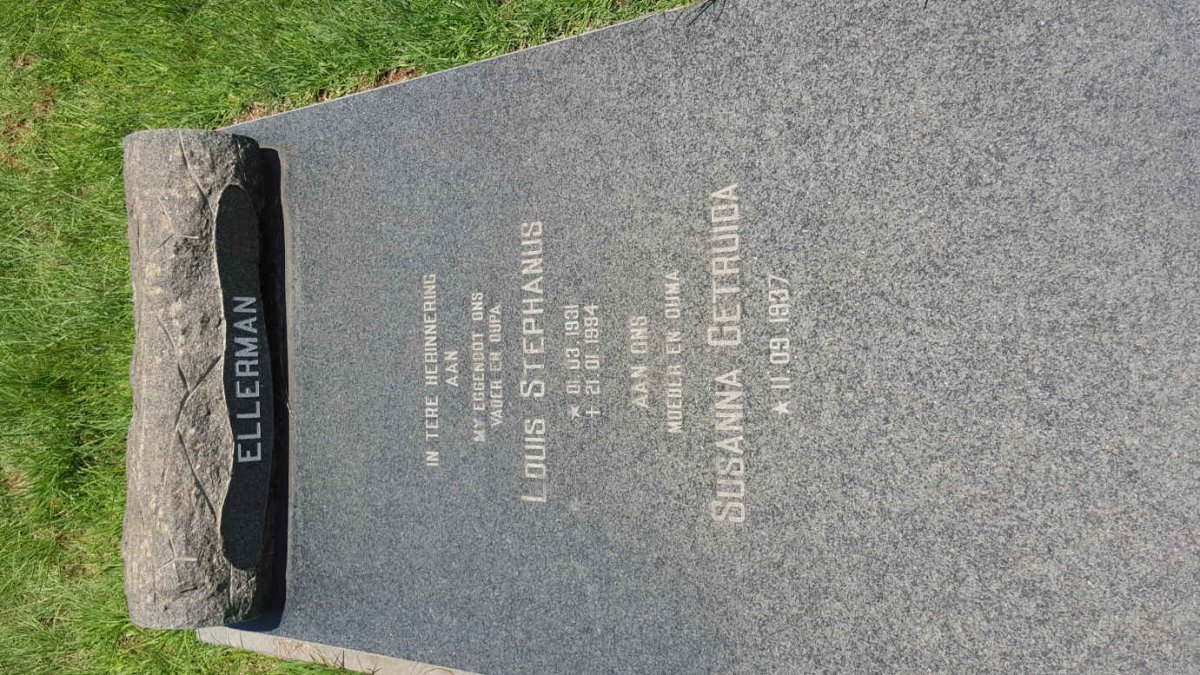 ELLERMAN Louis Stephanus 1931-1994 &amp; Susanna Getruida 1937-