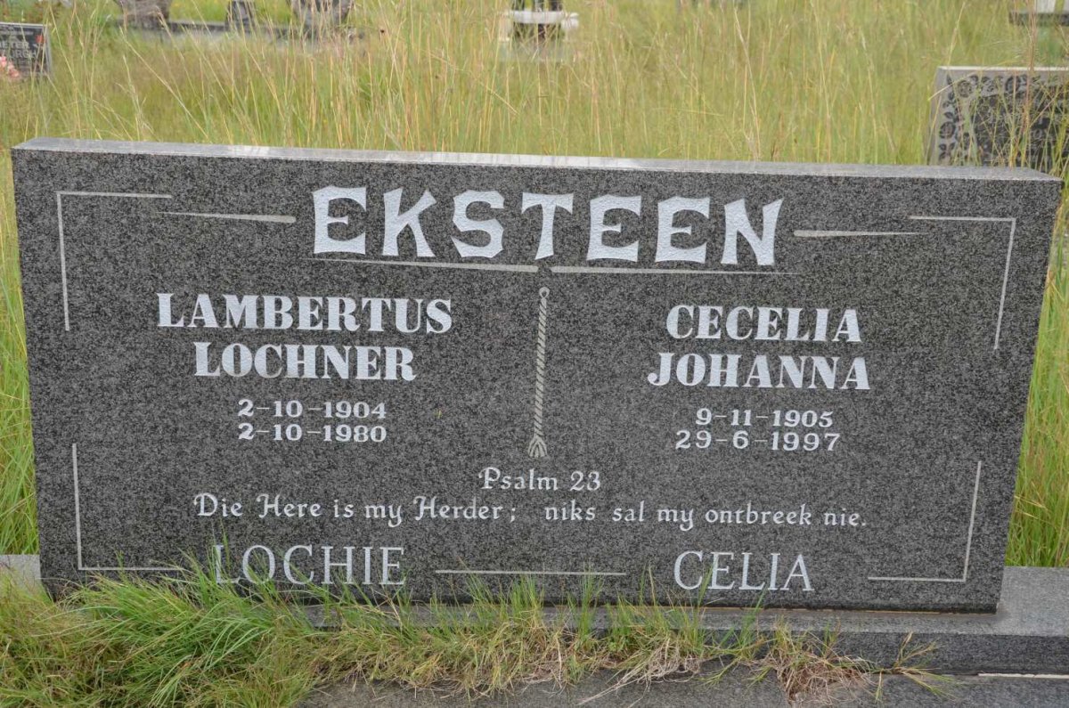 EKSTEEN Lambertus Lochner 1904-1980 &amp; Cecelia Johanna 1905-1997