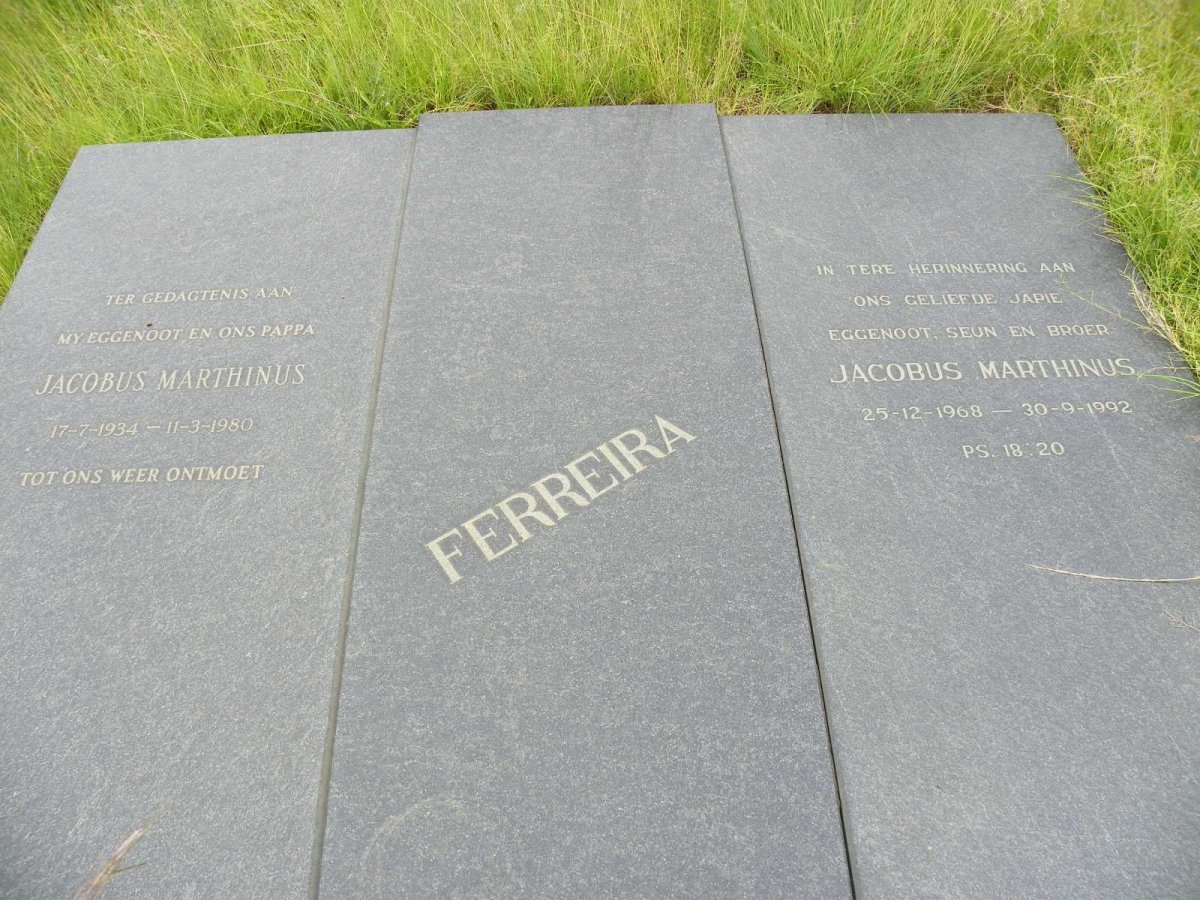 FERREIRA Jacobus Marthinus 1934-1980 :: FERREIRA Jacobus Marthinus 1968-1992