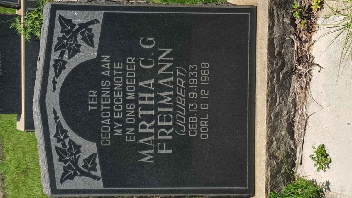 FREIMANN Martha C.G. nee JOUBERT 1933-1968