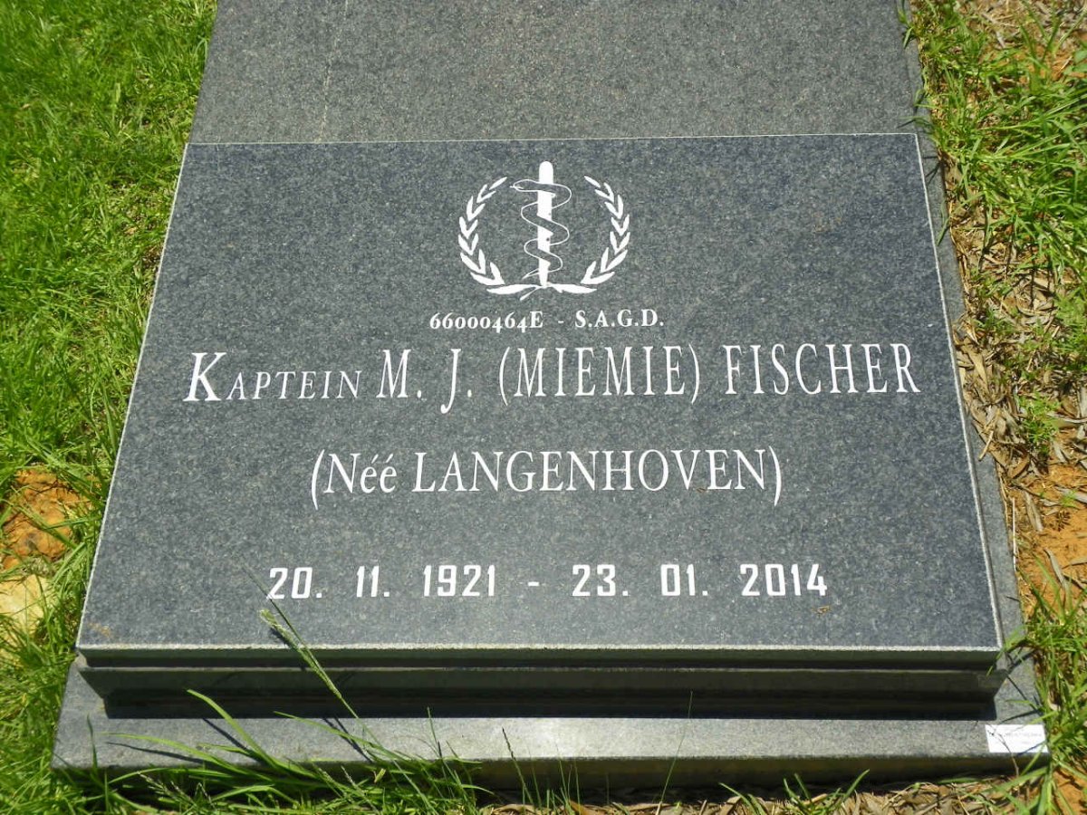 FISCHER A.C. 1919-1990 &amp; M.J. LANGENHOVEN 1921-2014