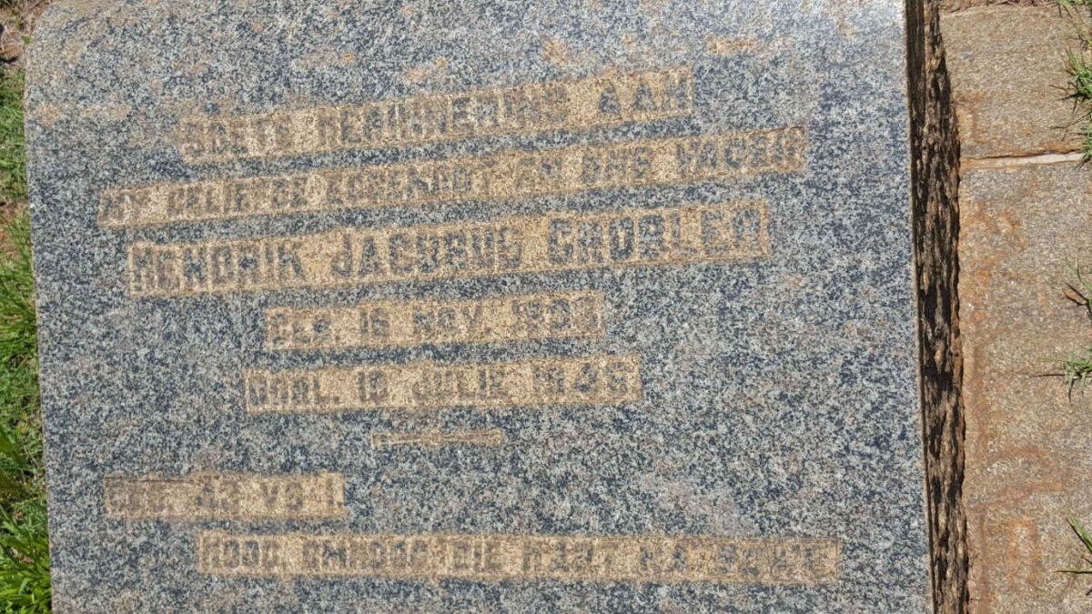 GROBLER Hendrik Jacobus -194?