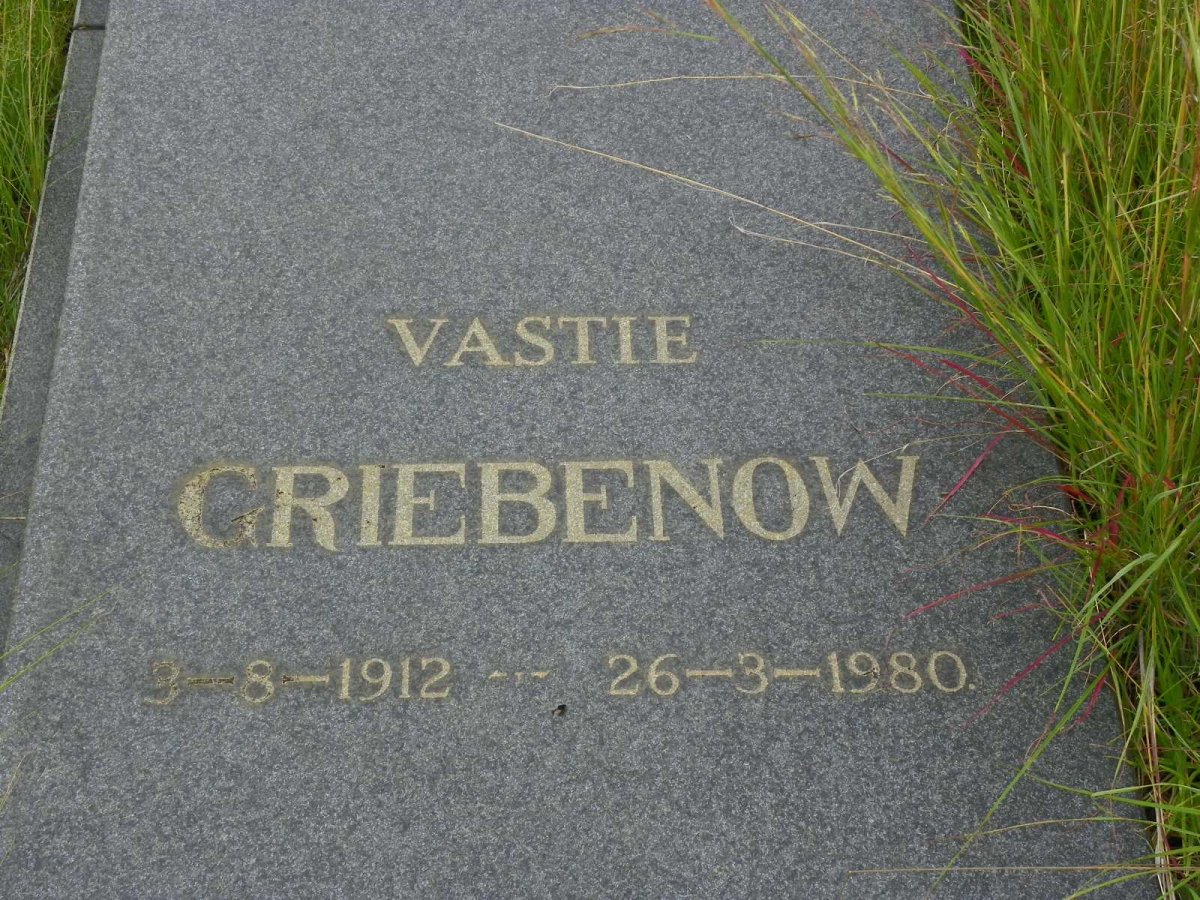 GRIEBENOW Vastie 1912-1980