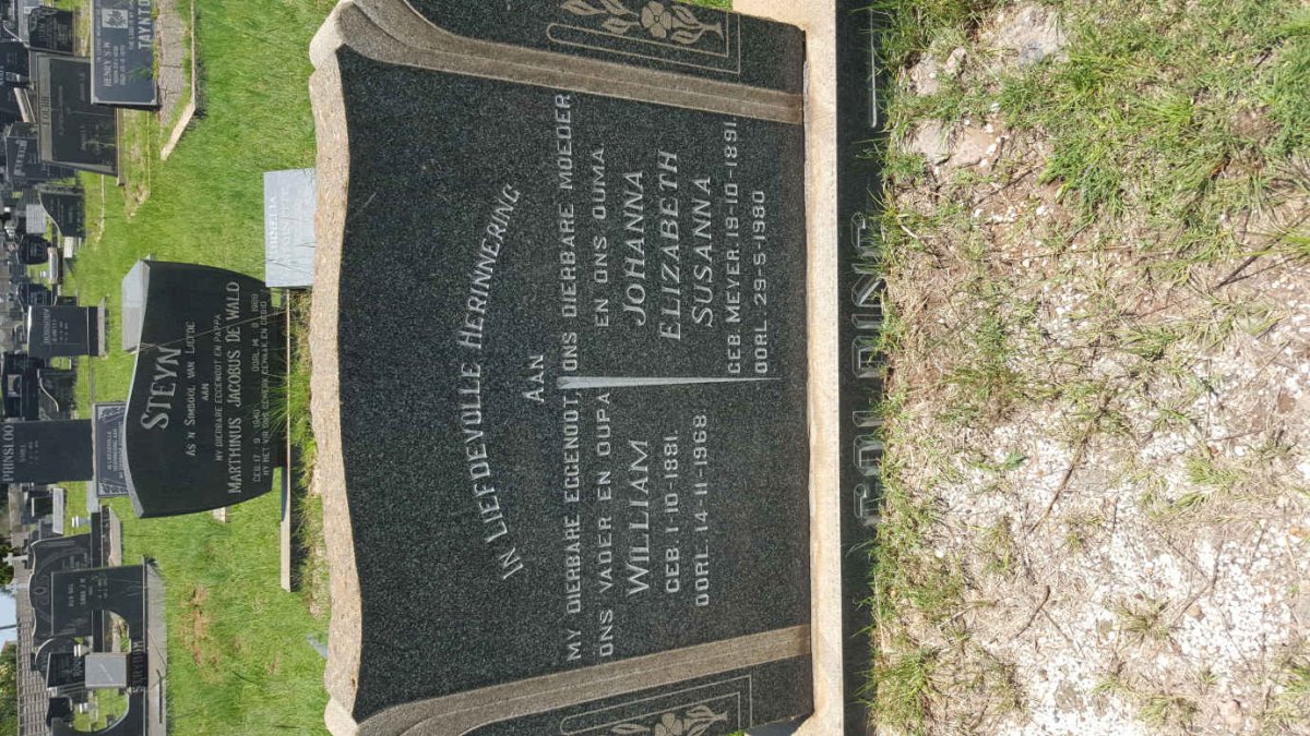 GOLDING William 1881-1968 &amp; Johanna Elizabeth Susanna MEYER 1891-1980