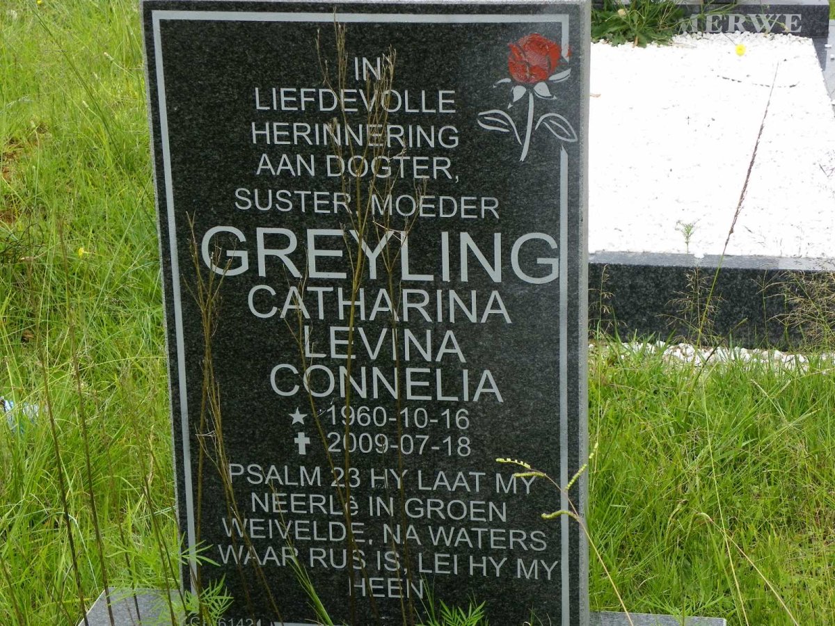 GREYLING Catharina Levina Connelia 1960-2009