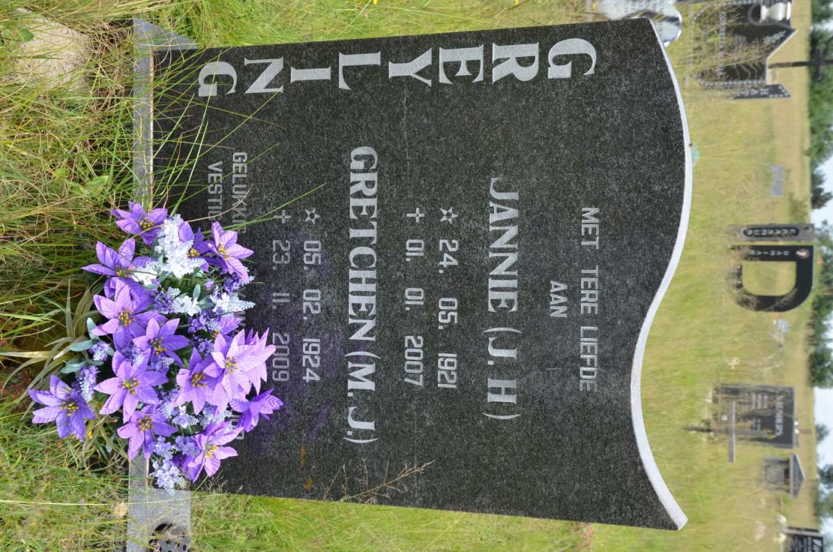 GREYLING J.H. 1921-2007 &amp; M.J. 1924-2009