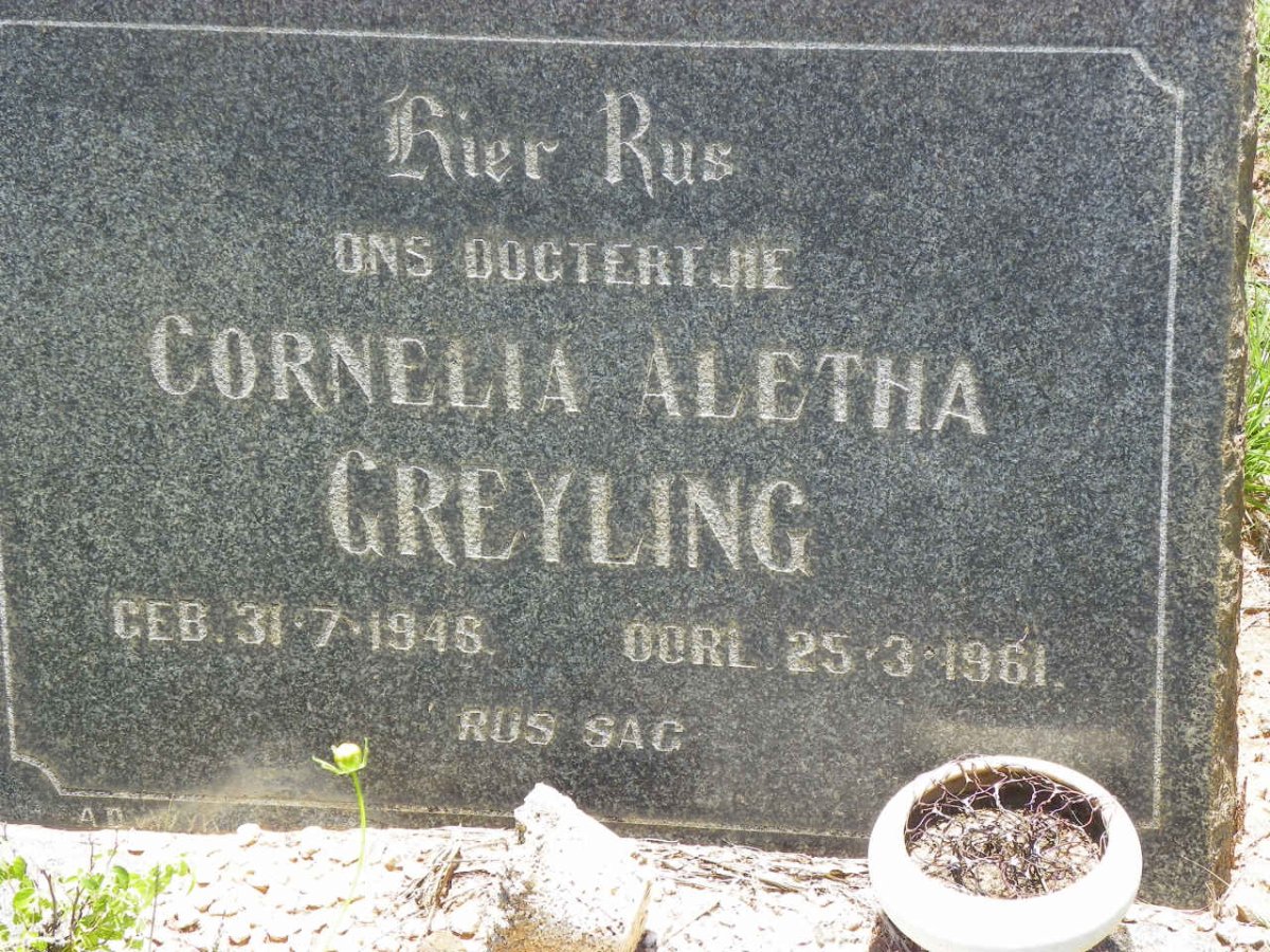GREYLING Cornelia Aletha 1948-1961