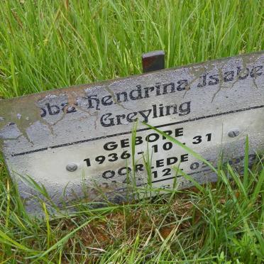 GREYLING Jacoba Hendrina Isabella 1936-2014