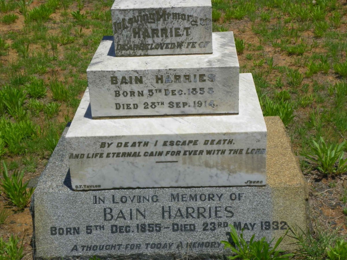 HARRIES Bain 1855-1932 &amp; Harriet 1858-1914