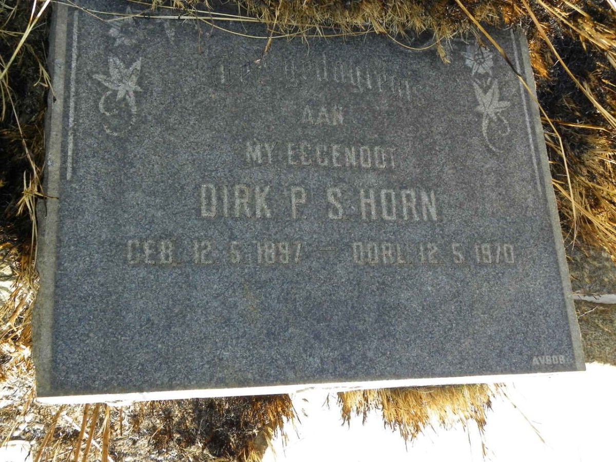 HORN Dirk P.S. 1897-1970