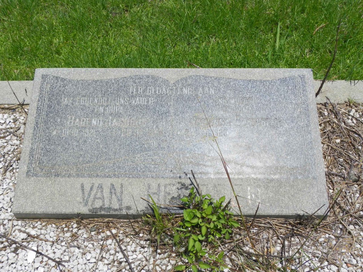 HEERDEN Barend Jacobus, van 1921-1995 &amp; Johanna Elizabeth 1928-