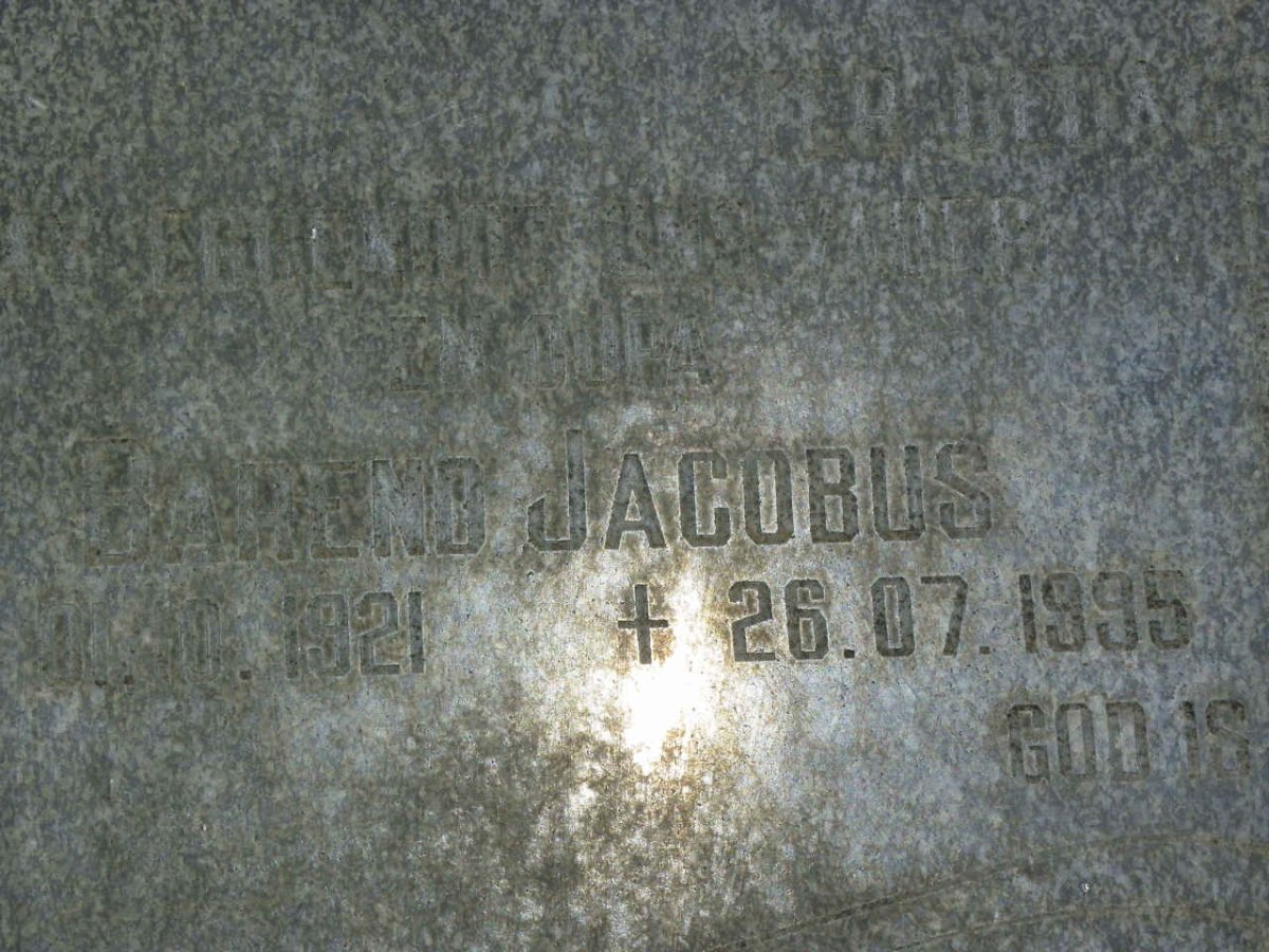 HEERDEN Barend Jacobus, van 1921-1995 &amp; Johanna Elizabeth 1928-