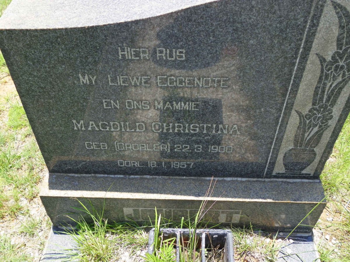 JOUBERT Magdild Christina nee GROBLER 1900-1957