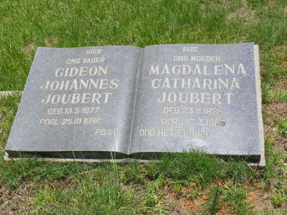 JOUBERT Gideon Johannes 1877-1966 &amp; Magdalena Catharina 1886-1963