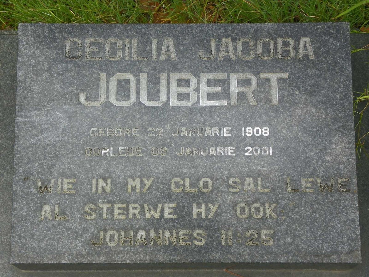 JOUBERT Cecilia Jacoba 1908-2001