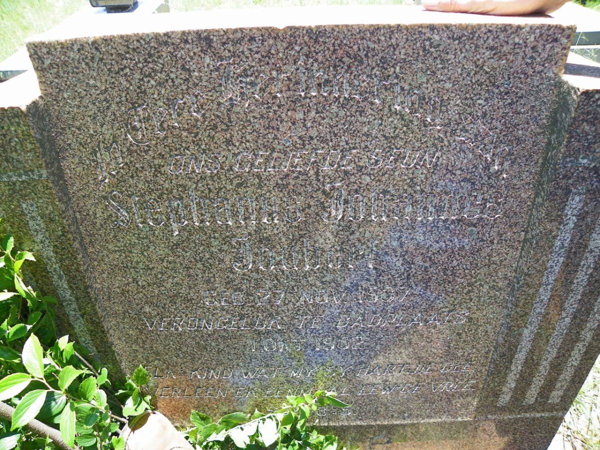 JOUBERT Stephanus Johannes 1937-1952
