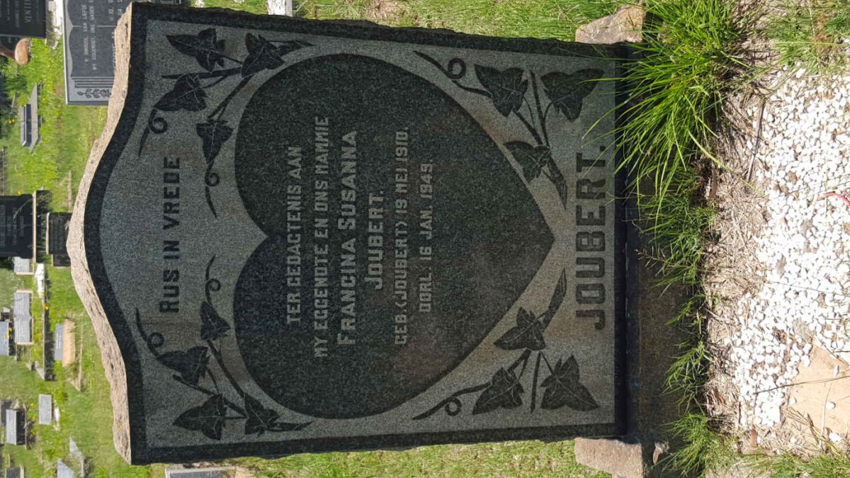 JOUBERT Francina Susanna nee JOUBERT 1910-1949