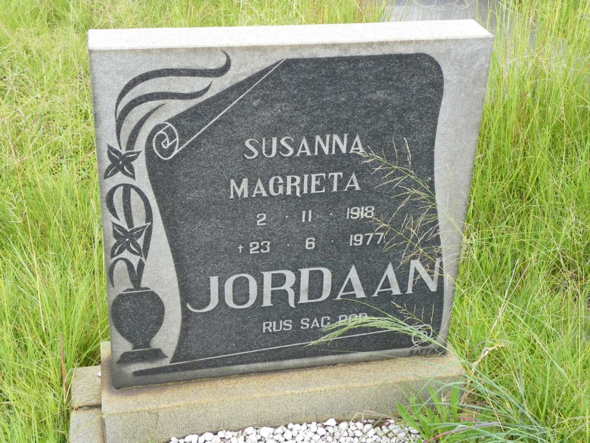 JORDAAN Susanna Magrieta 1918-1977