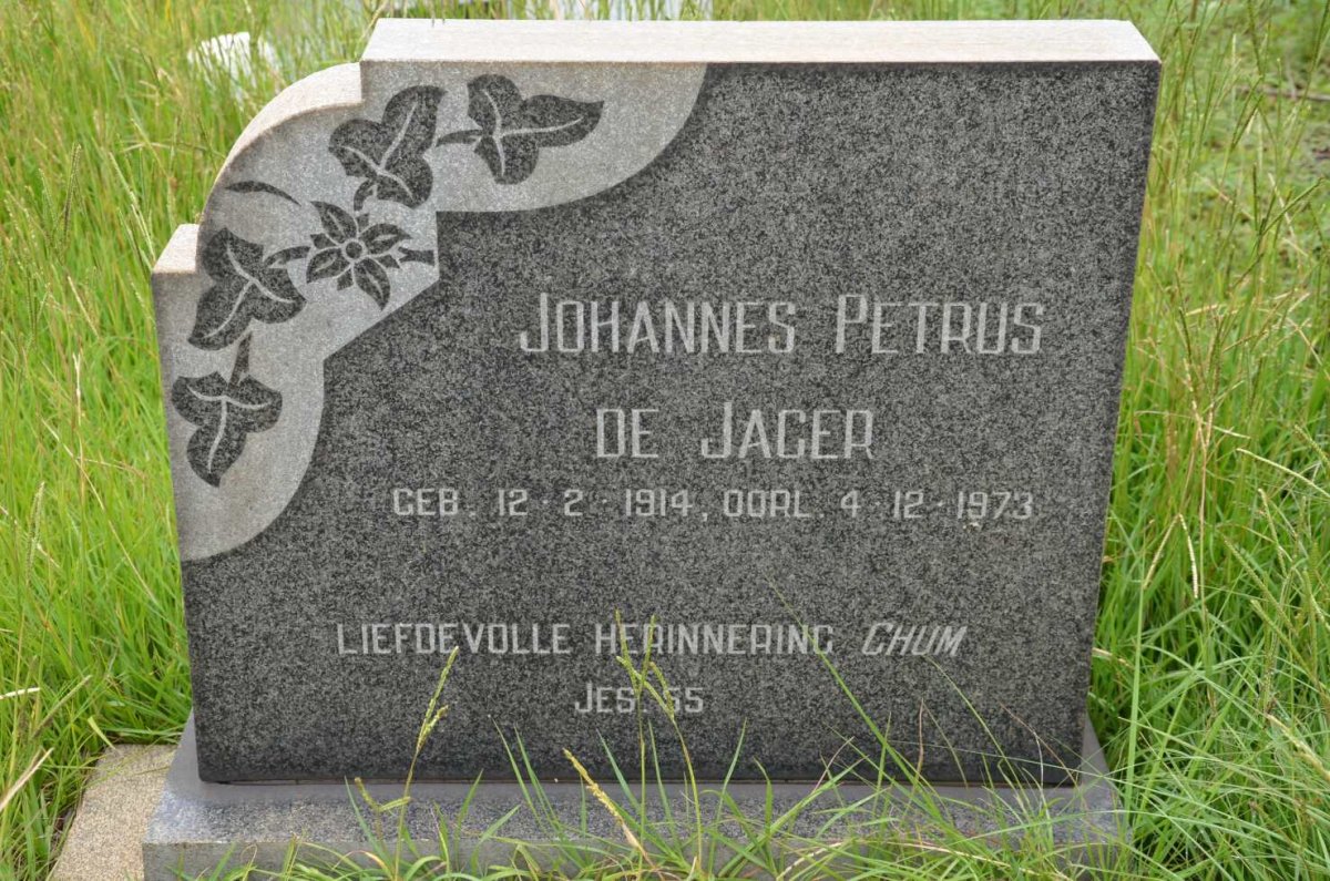 JAGER Johannes Petrus, de 1914-1973