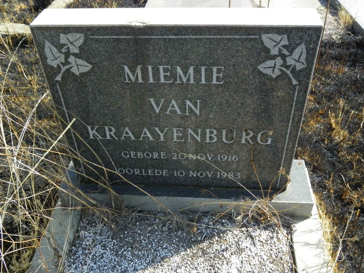 KRAAYENBURG Miemie, van 1916-1983