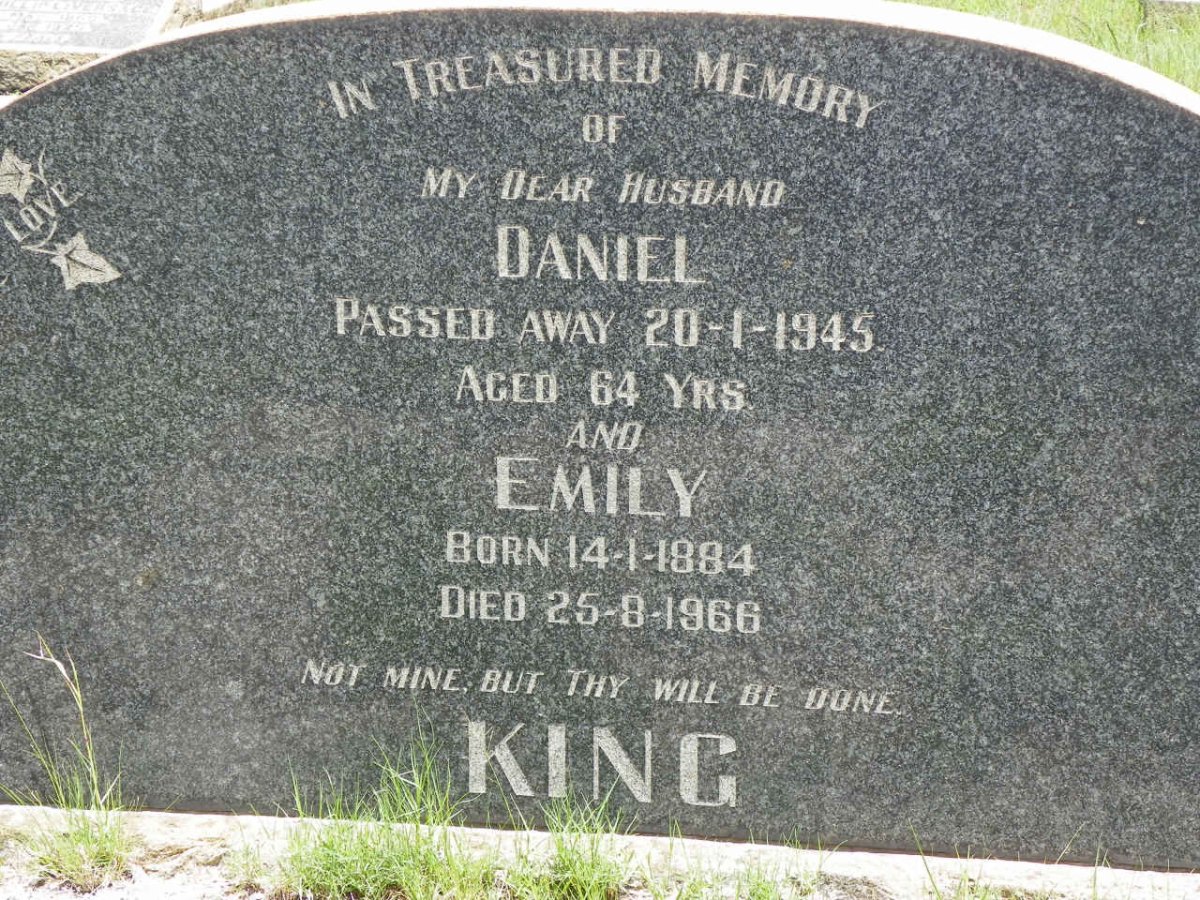 KING Daniel -1945 &amp; Emily 1884-1966