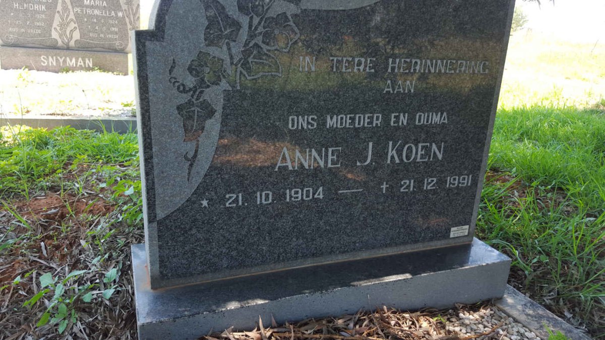 KOEN Anne J. 1904-1991