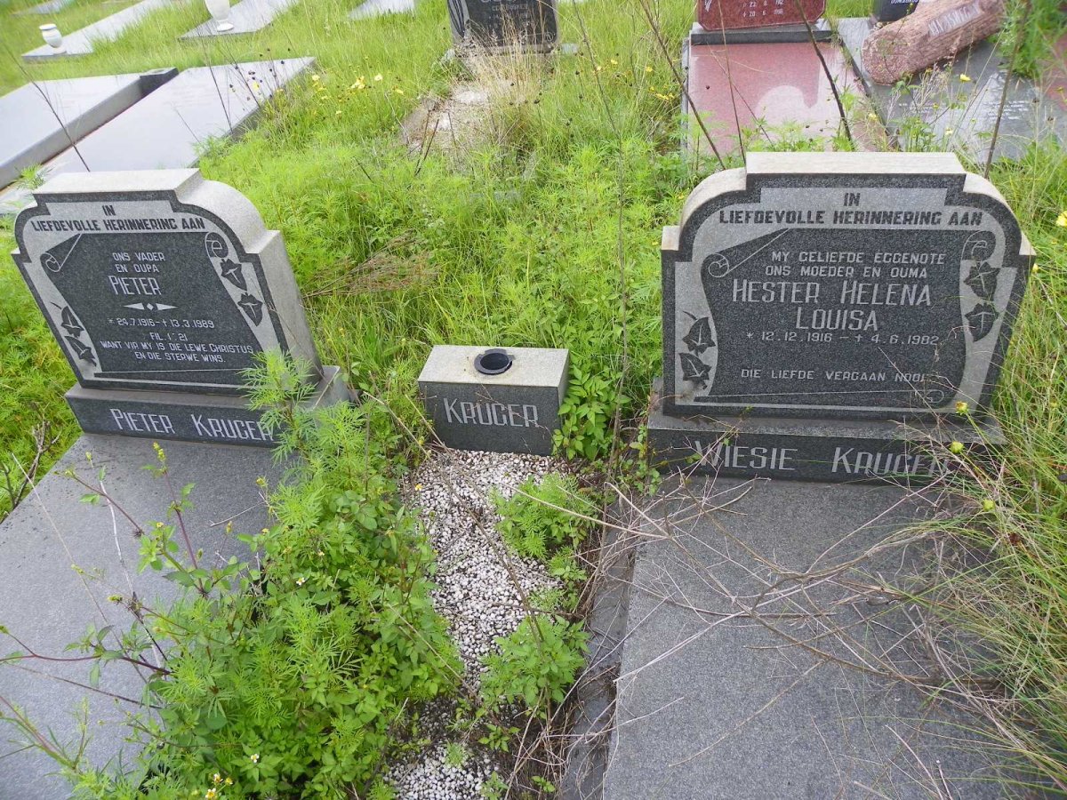 KRUGER Pieter 1916-1989 &amp; Hester Helena Louisa 1916-1982