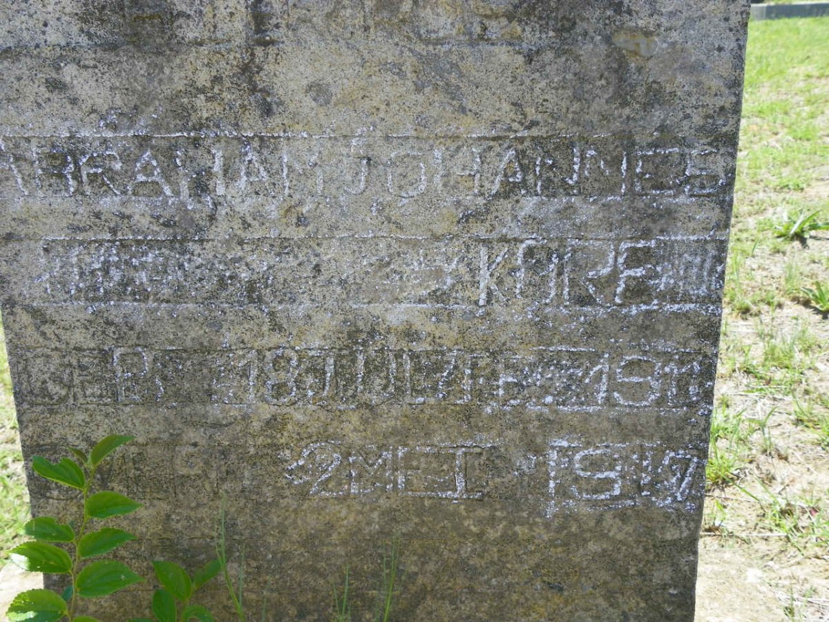 KORF Abraham Johannes 1911-1917