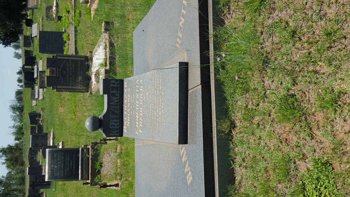 KRITZINGER Balthazar Johannes 1901-1949 &amp; Emmerentia Fredericka 1907-1979