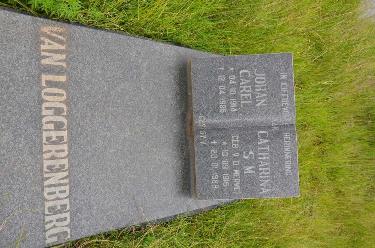 LOGGERENBERG Johan Carel, van 1914-1986 &amp; Catharina S.M. V.D. MERWE 1916-1989