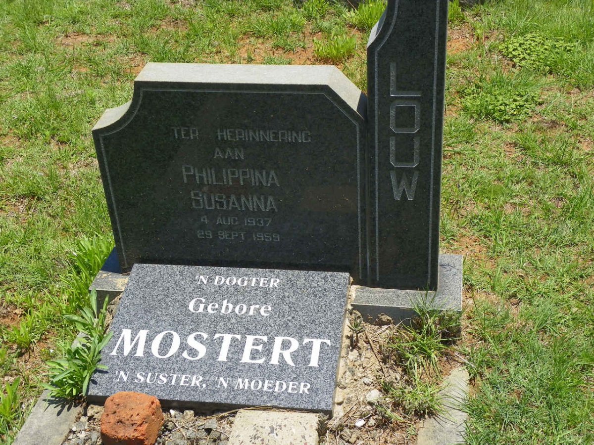 LOUW Philippina Susanna nee MOSTERT 1937-1959