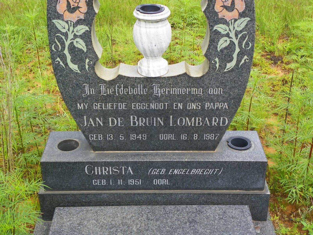 LOMBARD Jan De Bruin 1949-1987 &amp; Christa ENGELBRECHT 1951-