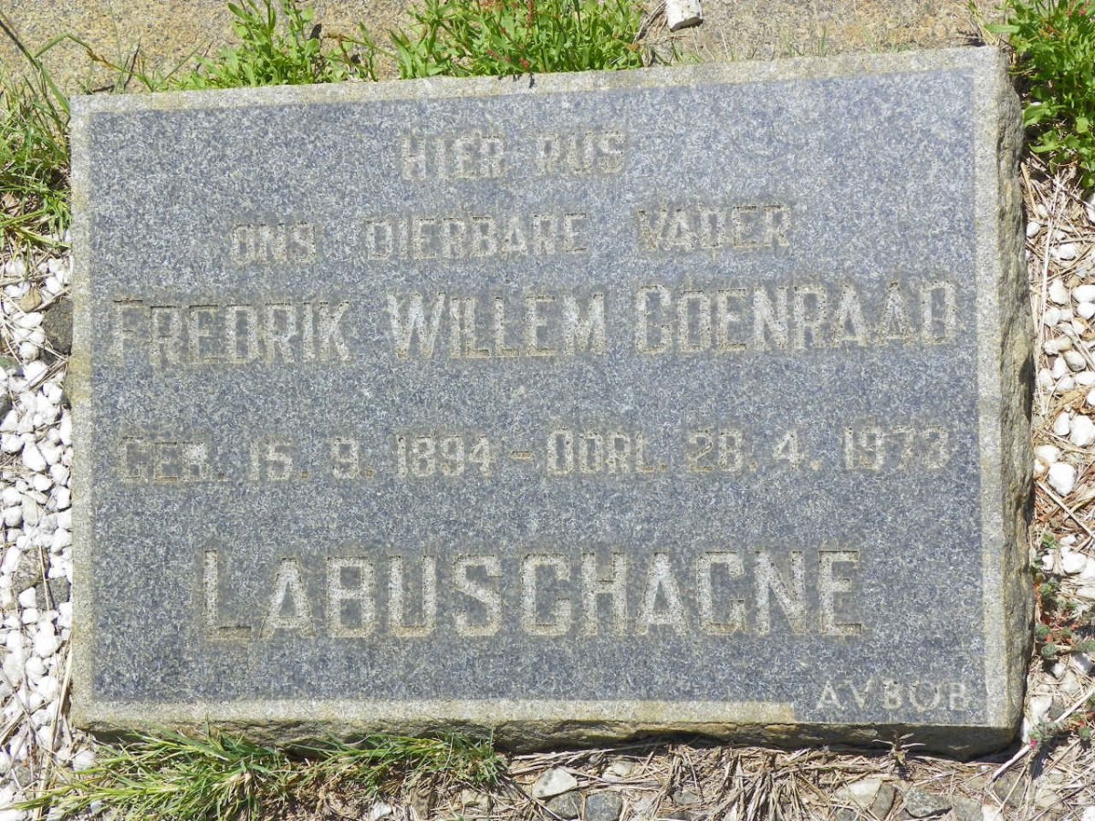 LABUSCHAGNE Fredrik Willem Coenraad 1894-1973