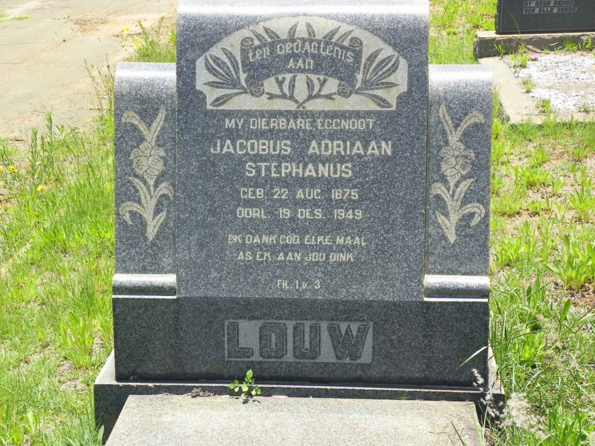 LOUW Jacobus Adriaan Stephanus 1875-1949