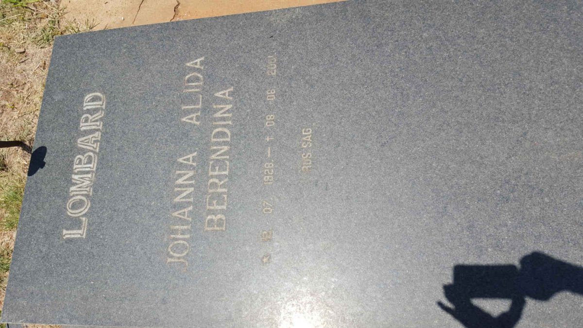 LOMBARD Johanna Alida Berendina 1928-2001