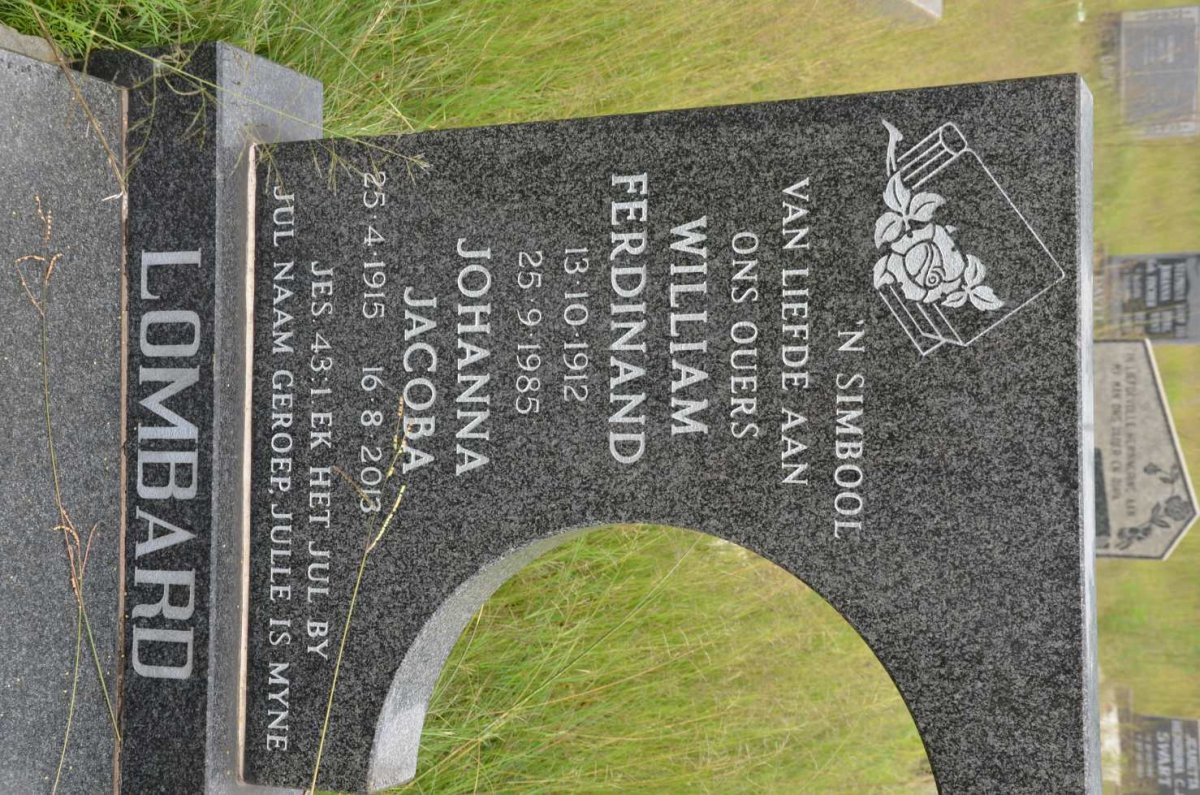 LOMBARD William Ferdinand 1912-1985 &amp; Johanna Jacoba 1915-2013