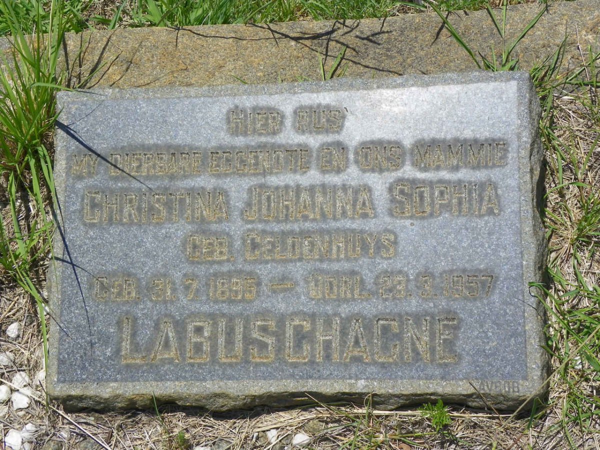 LABUSCHAGNE Christina Johanna Sophia nee GELDENHUYS 1895-1957