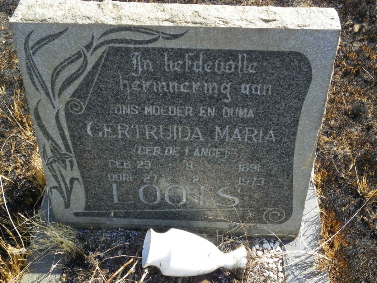 LOOTS Gertruida Maria nee DE LANGE 1891-1973