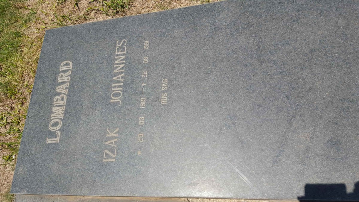 LOMBARD Izak Johannes 1919-1991