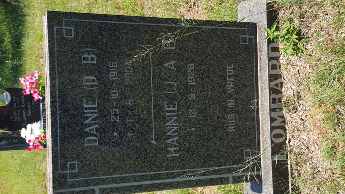 LOMBARD D.B 1916-2004 &amp; J.A.B. 1928-