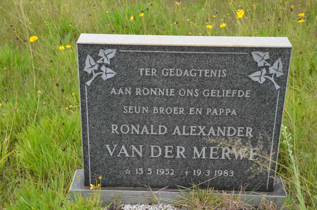 MERWE Ronald Alexander, van der 1952-1983