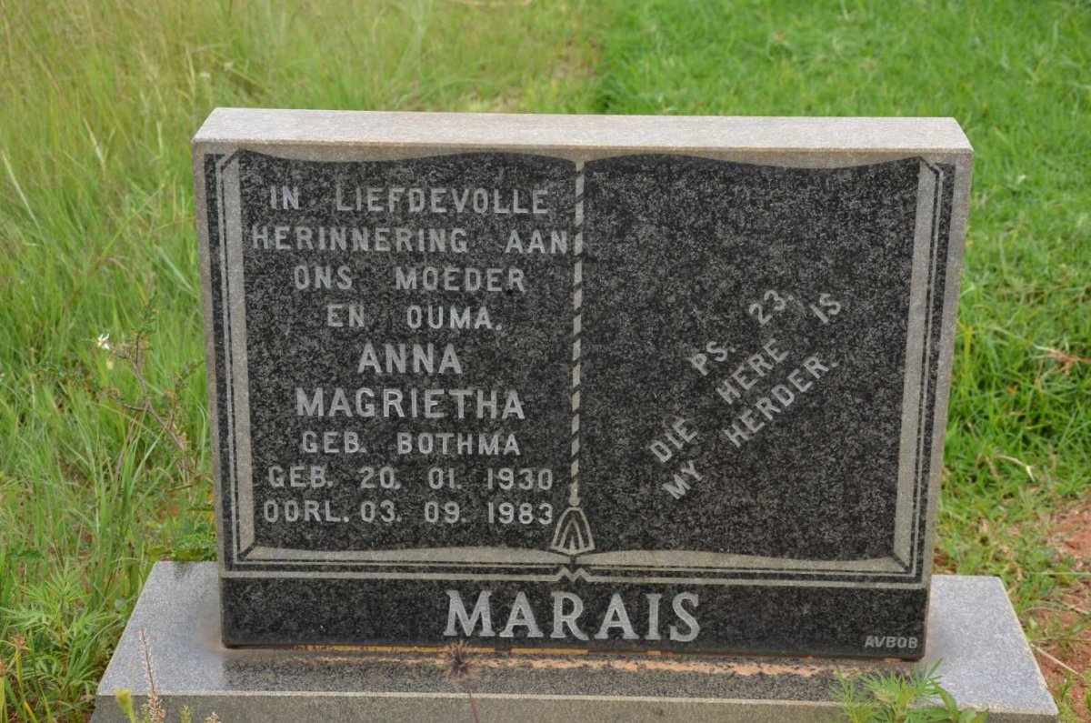 MARAIS Anna Magrietha nee BOTHMA 1930-1983