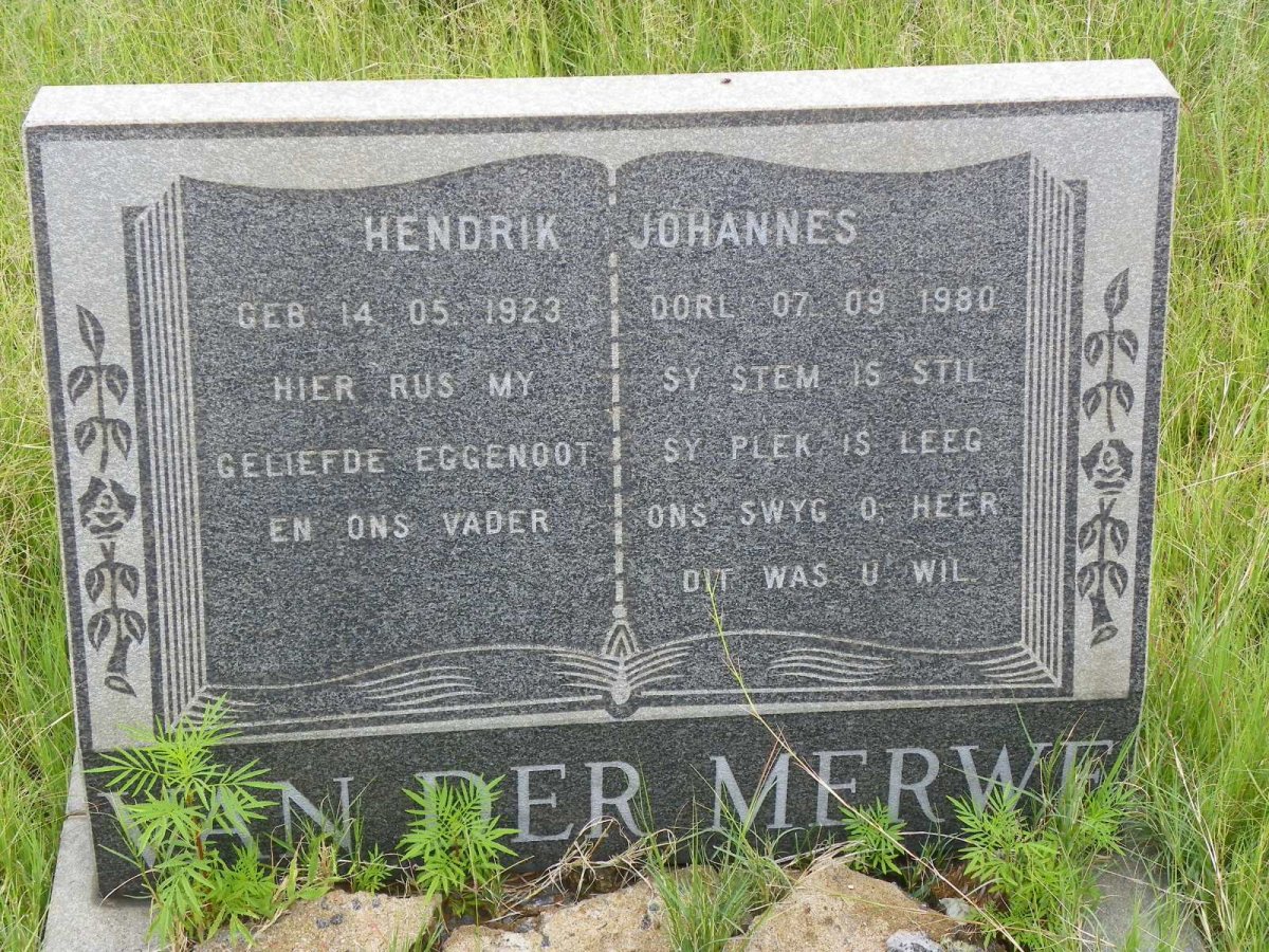 MERWE Hendrik Johannes, van der 1923-1980