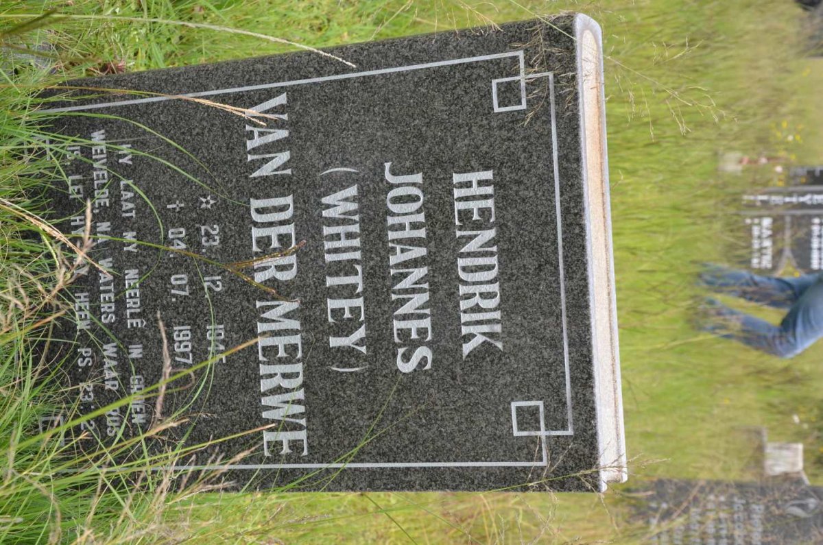 MERWE Hendrik Johannes, van der 1945-1997