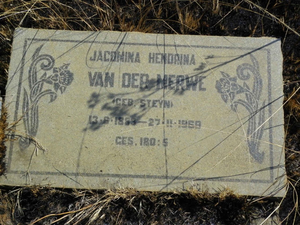 MERWE Jacomina Hendrina, van der nee STEYN 1883-1969